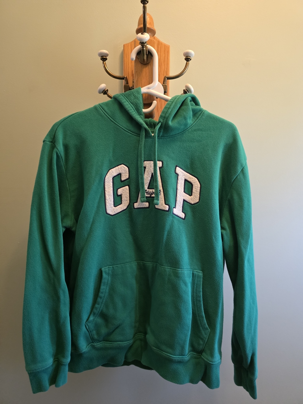 GAP Women's Emerald Green Hoodie with Embroidered Logo